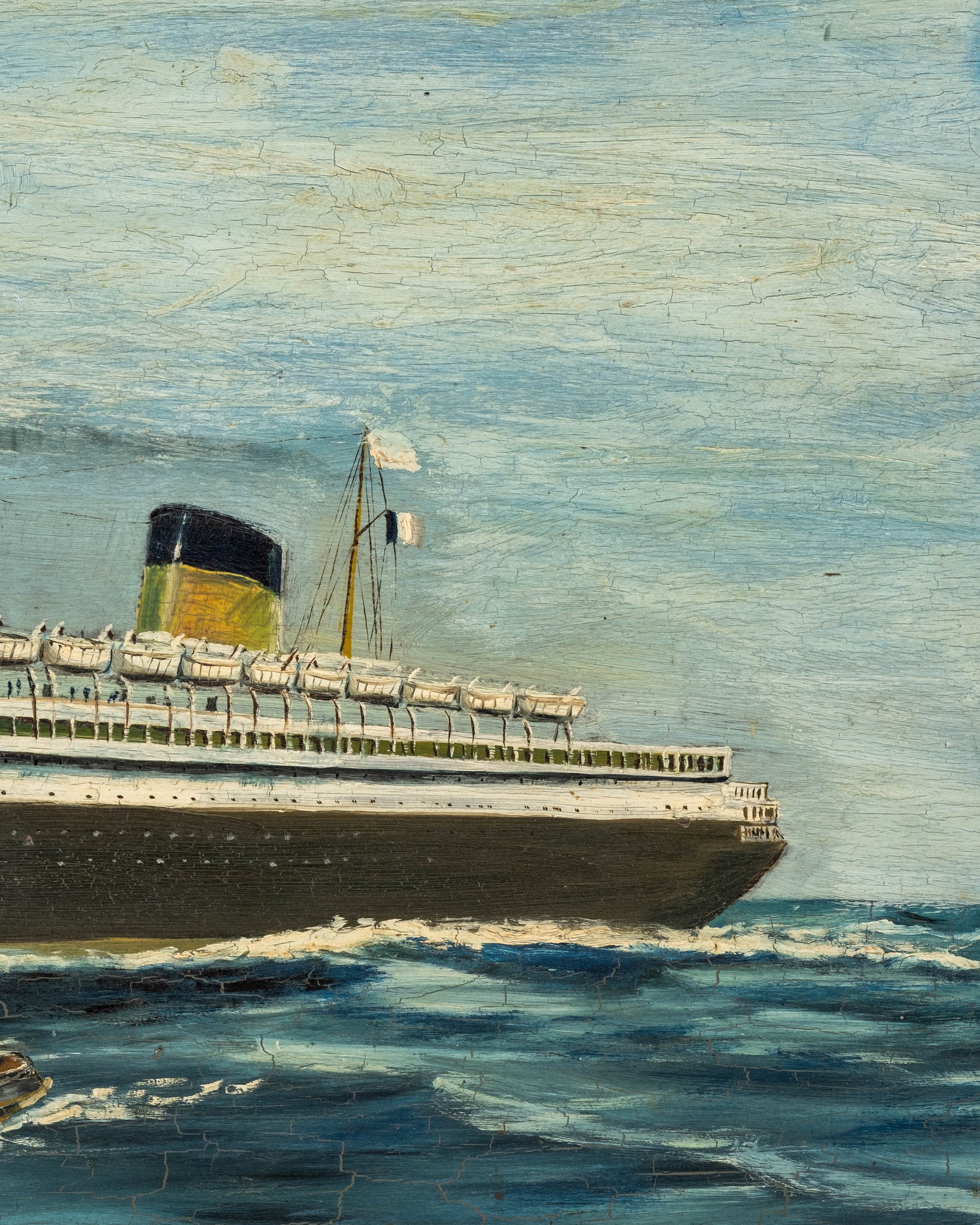 No Reserve: Blasco Fernand, Signed SS Normandie Ocean Liner Painting - 7
