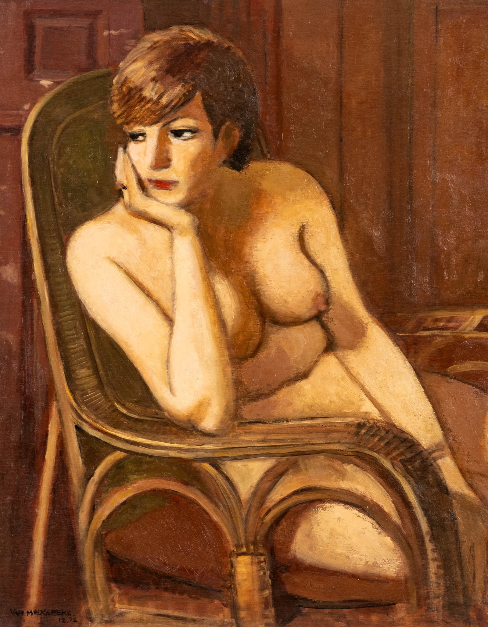 Jacques Van Melkebeke ‘Christiane’ Signed Painting, 1972 (1 of 8)
