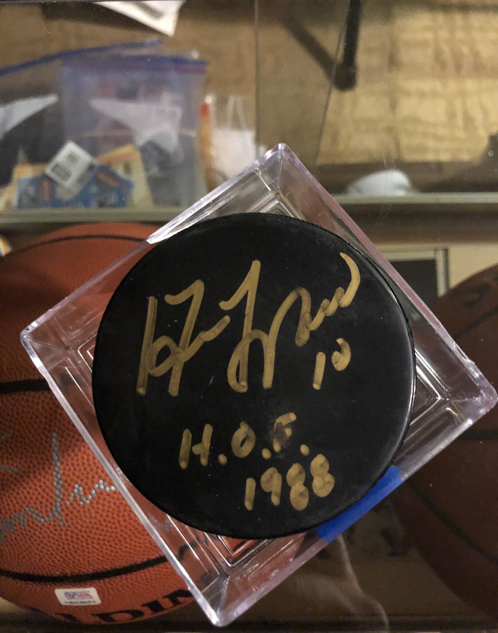 Guy LaFleur Autographed Puck with HOF Inscription: Guy LaFleur Autographed Puck with HOF Inscription. Lafleur joined the Montreal Canadiens the very fall he was drafted and became the first player in NHL history to score at least 50 goals and 100 poin
