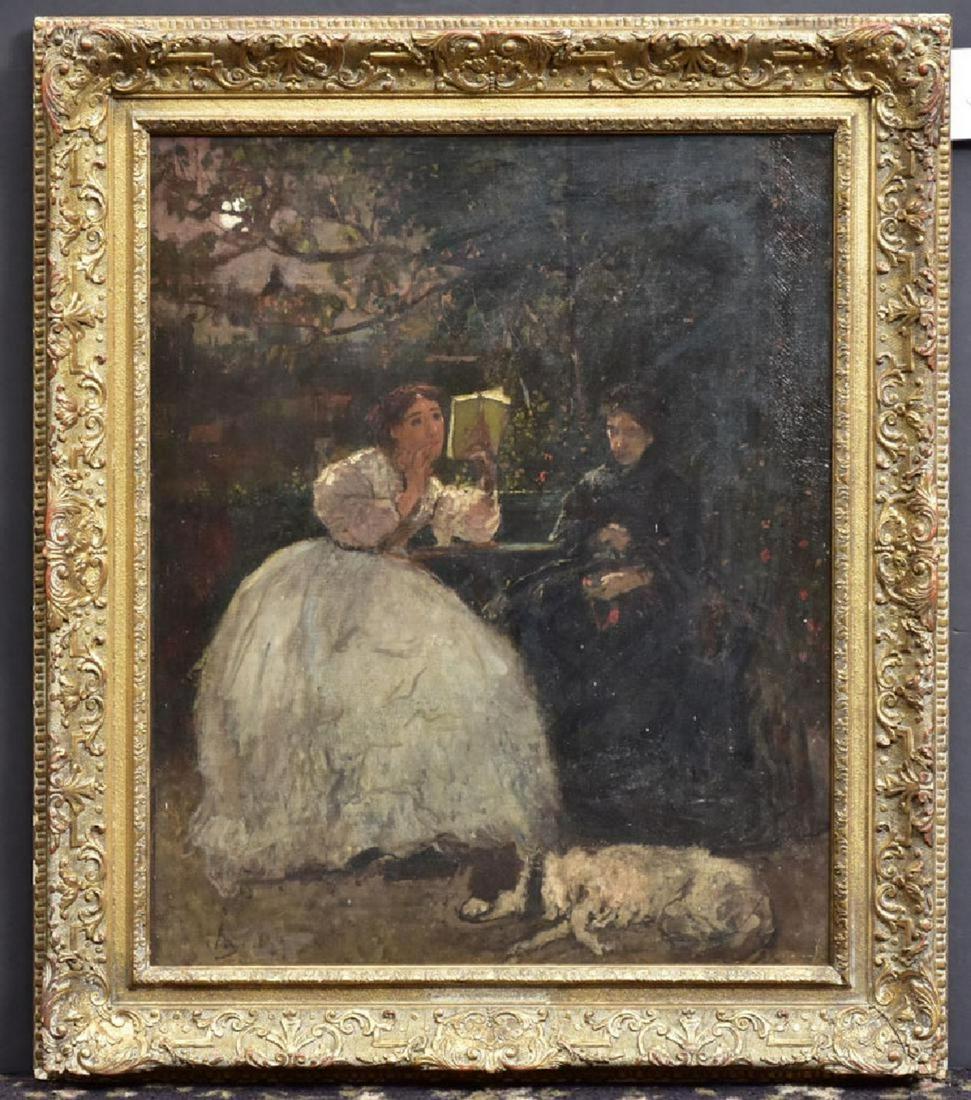 Alfred Stevens Oil on Canvas (1 of 3)