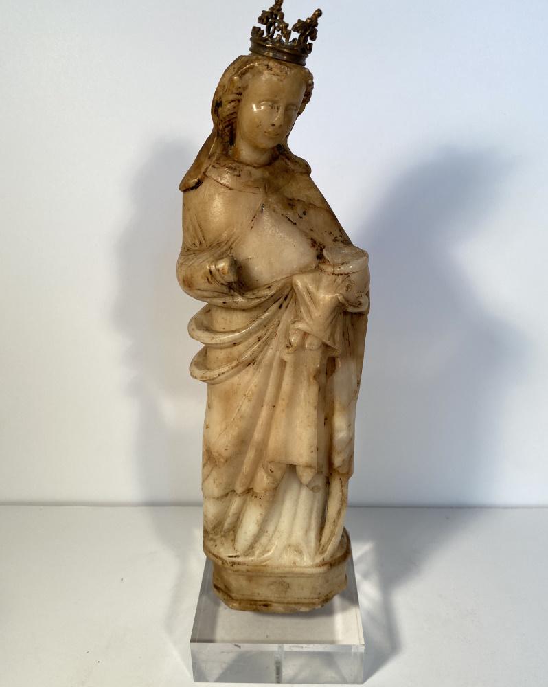 Carved Alabaster Figure of the Virgin and Child Christ (1 of 4)