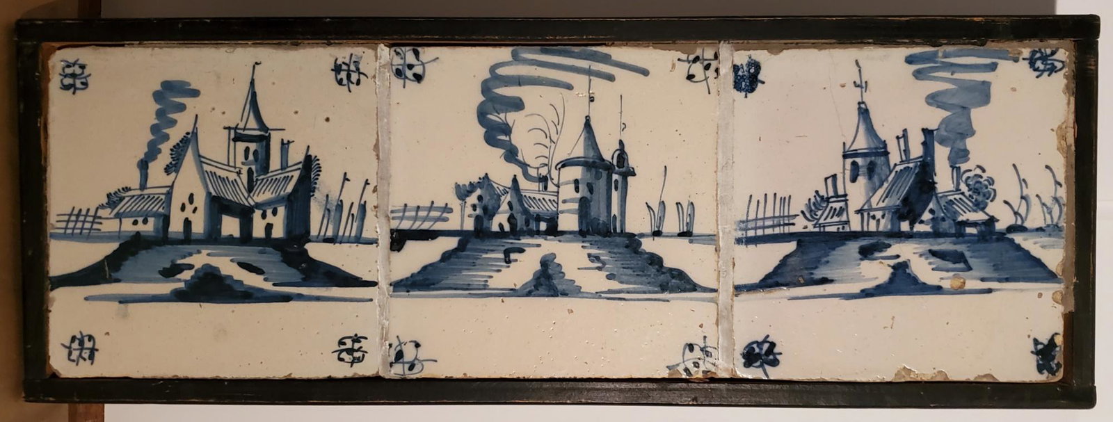 Three Antique Dutch or Flemish Ceramic Tiles (1 of 3)