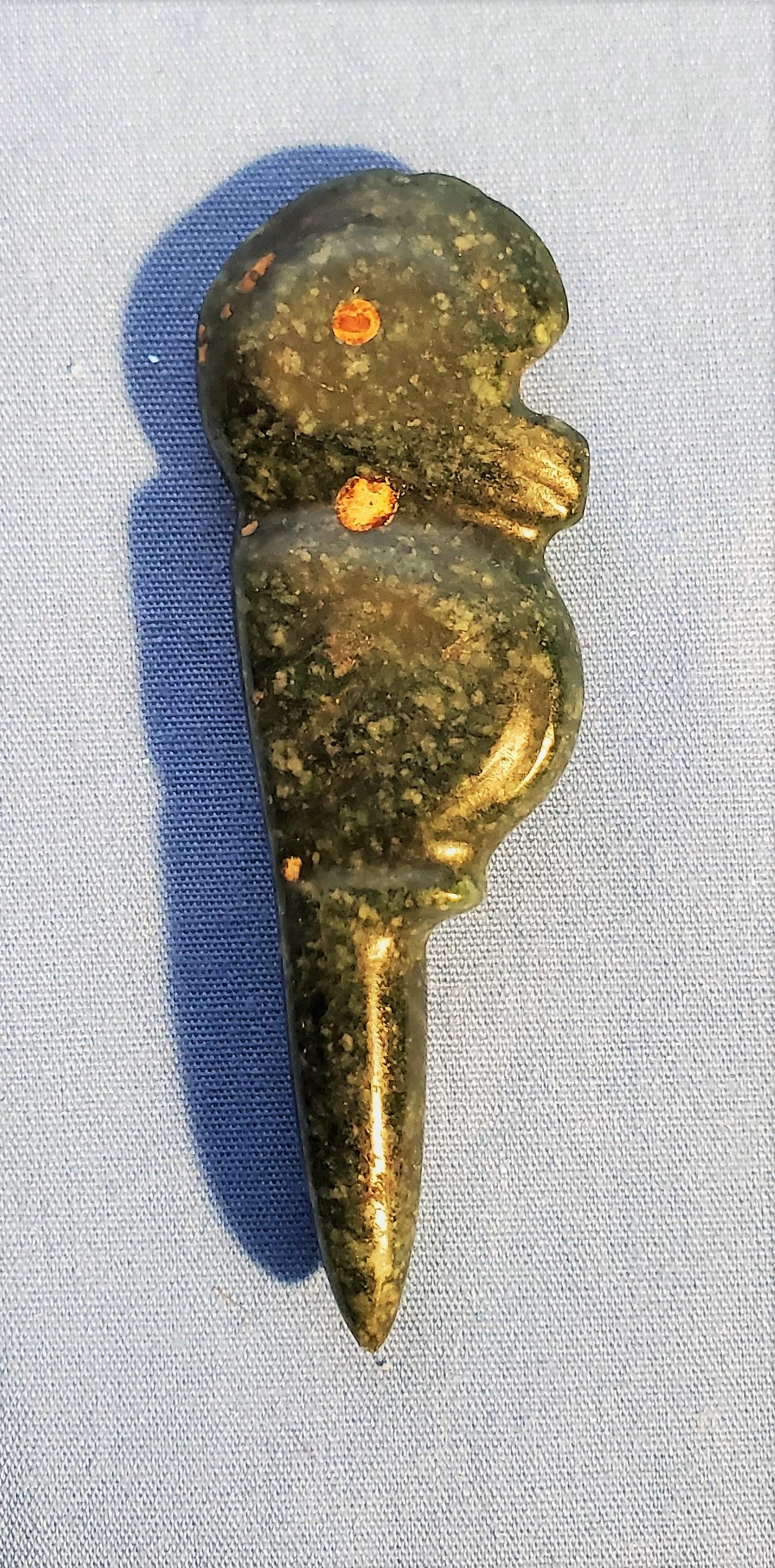 Ancient Pre-Columbian Jewelry, Green Jade, Rare (1 of 1)