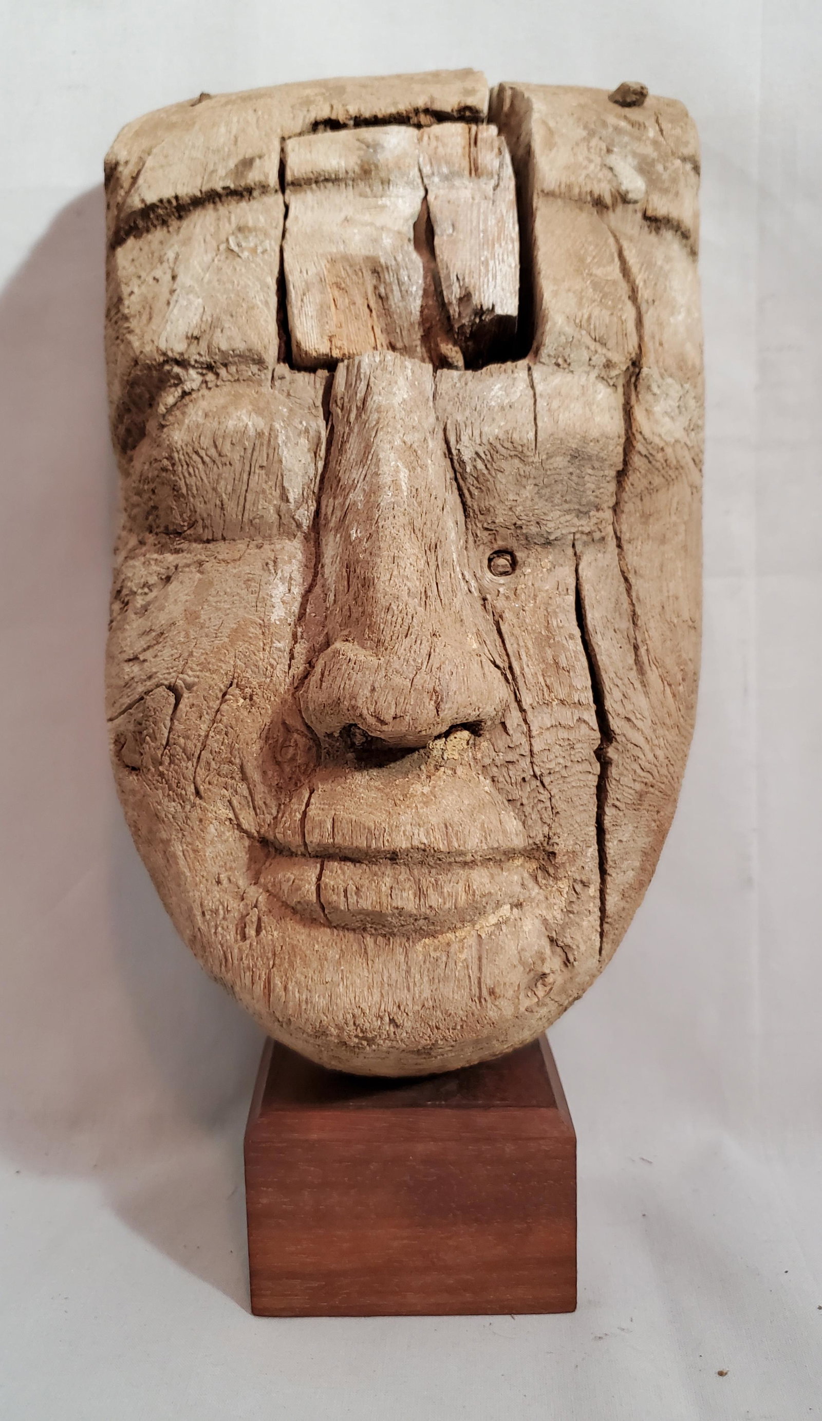 Ancient Egyptian Carved Wood Mask: A good Ancient Egyptian carved wood mask, probably 18 th Dynasty with very interesting construction as it clearly illustrates the lack of tree-wood in Egypt and how the Ancient Egyptian artists used i