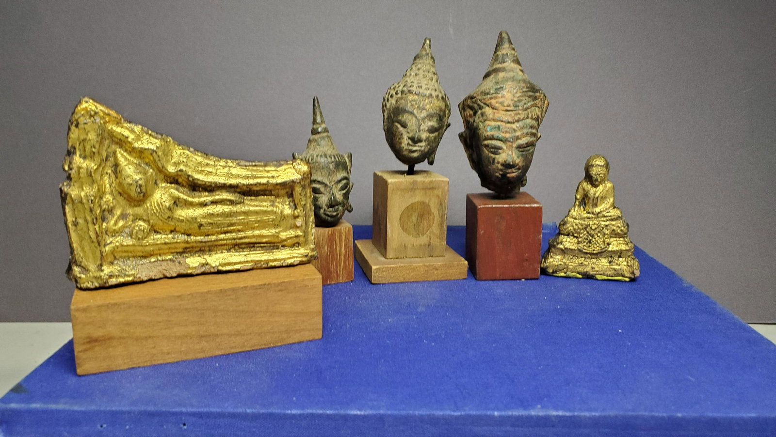 5 Dedicatory Images of Buddha: Five early dedicatory images of the Buddha, for offering at a Temple, 16 th to the 19 th Century, 3 7/8 in. H. for the tallest.