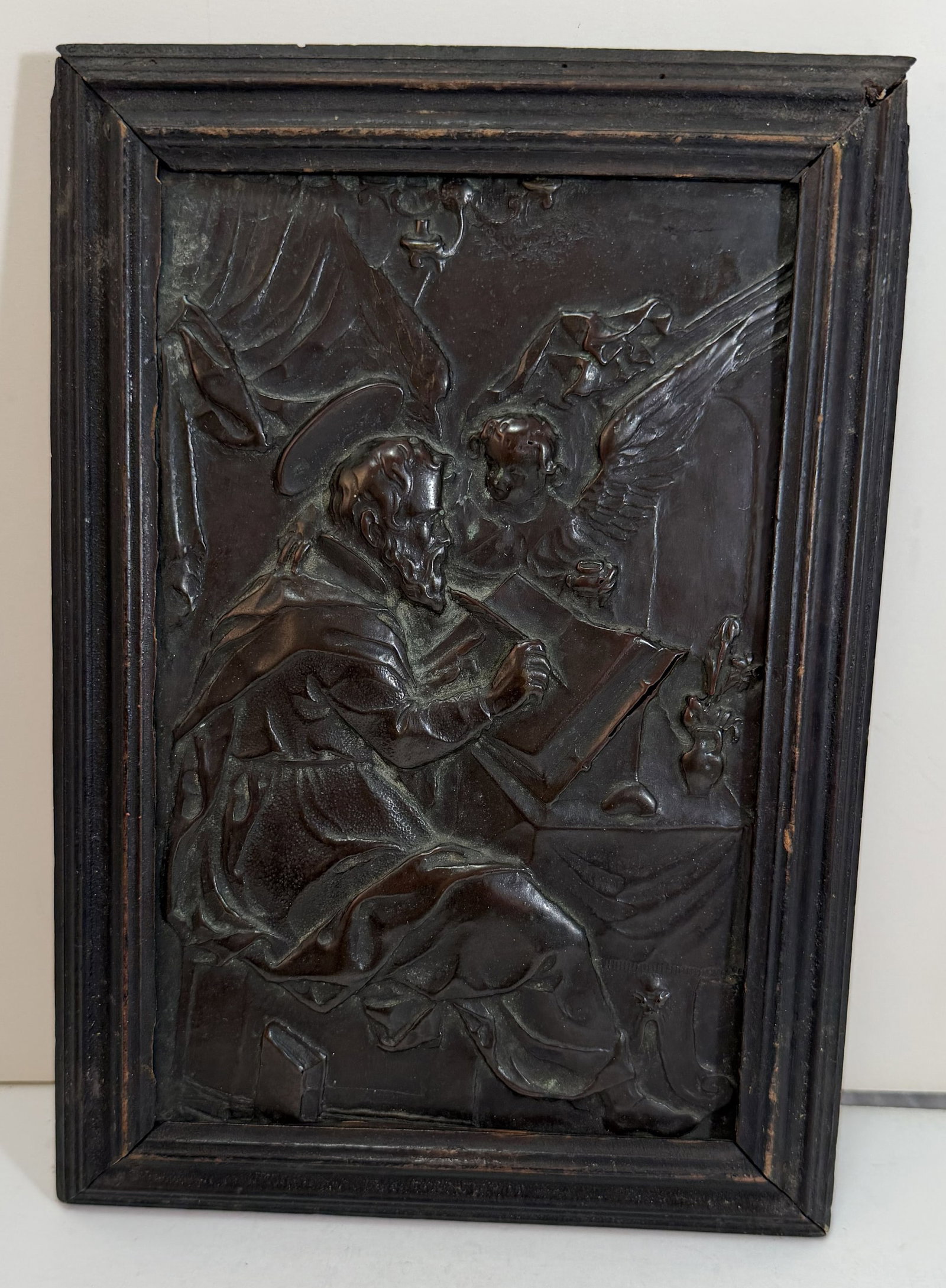 Italian Bronze Relief Panel of St Matthew, 16th/17th Century (1 of 2)