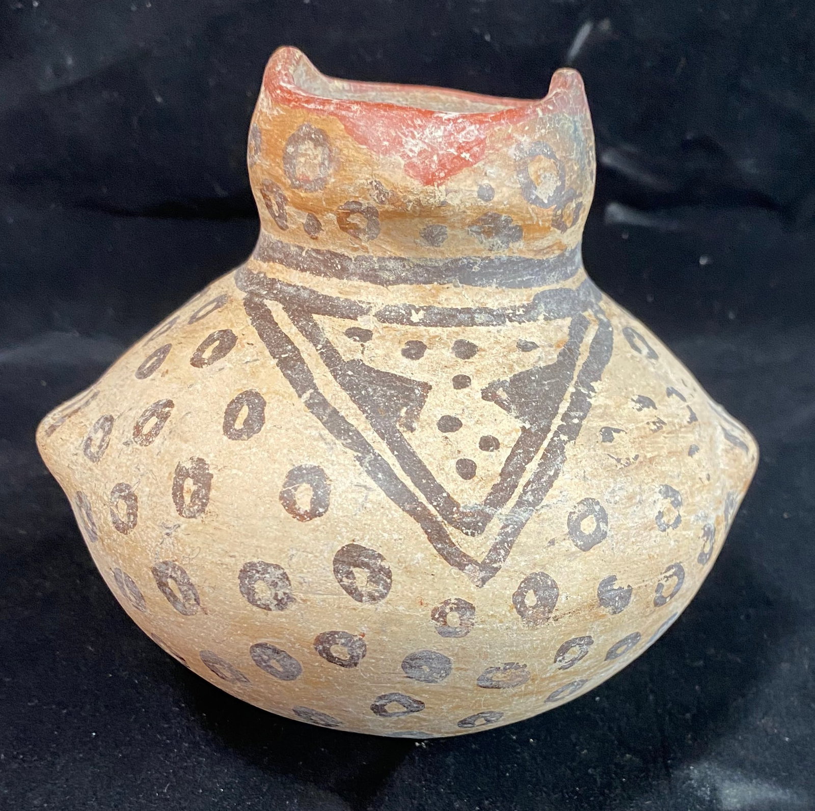 Pre-Colombian Mexican Nayarit Painted Pottery Owl Form Vessel, 300 AD (1 of 7)