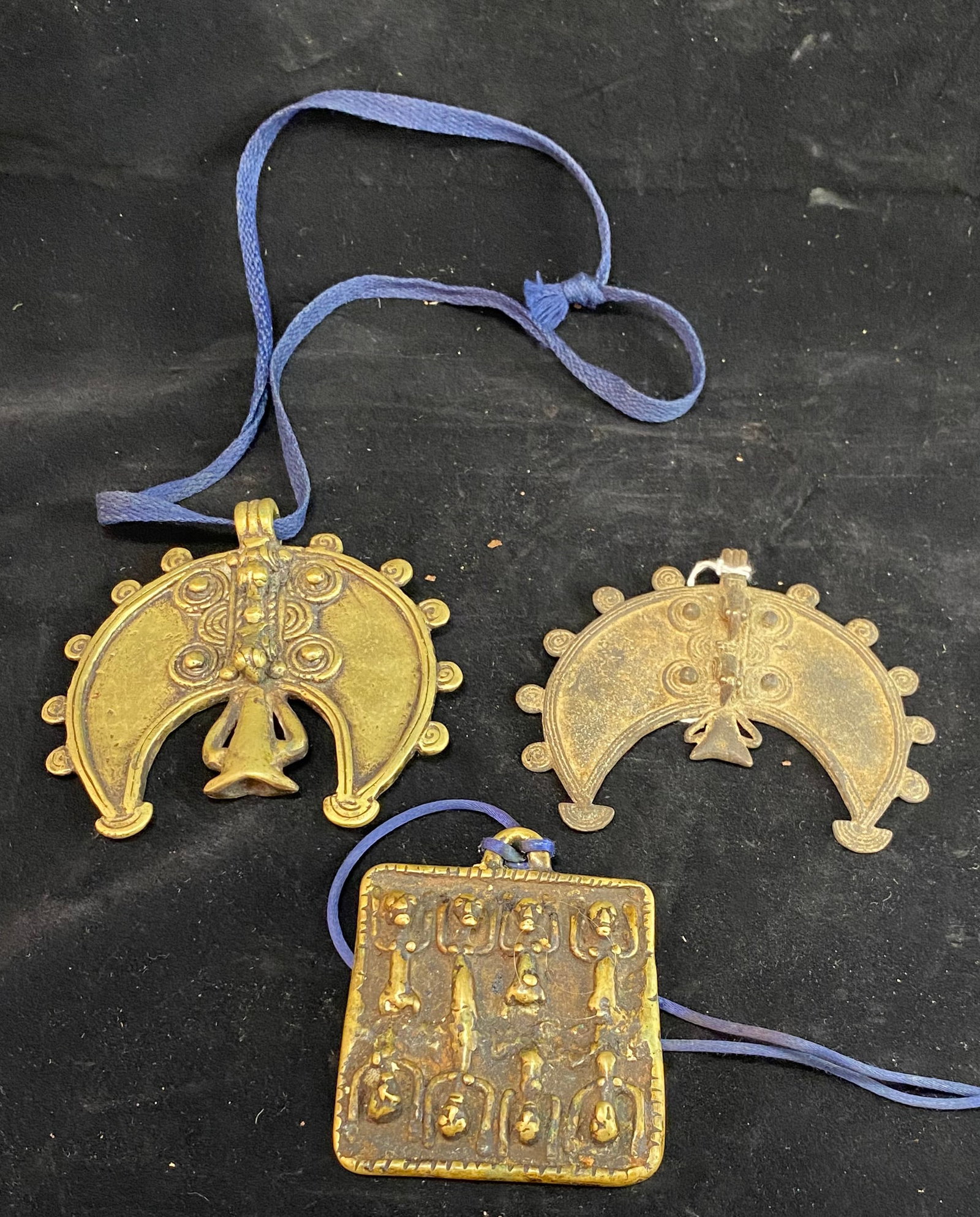 Three African Brass Pendants (1 of 3)