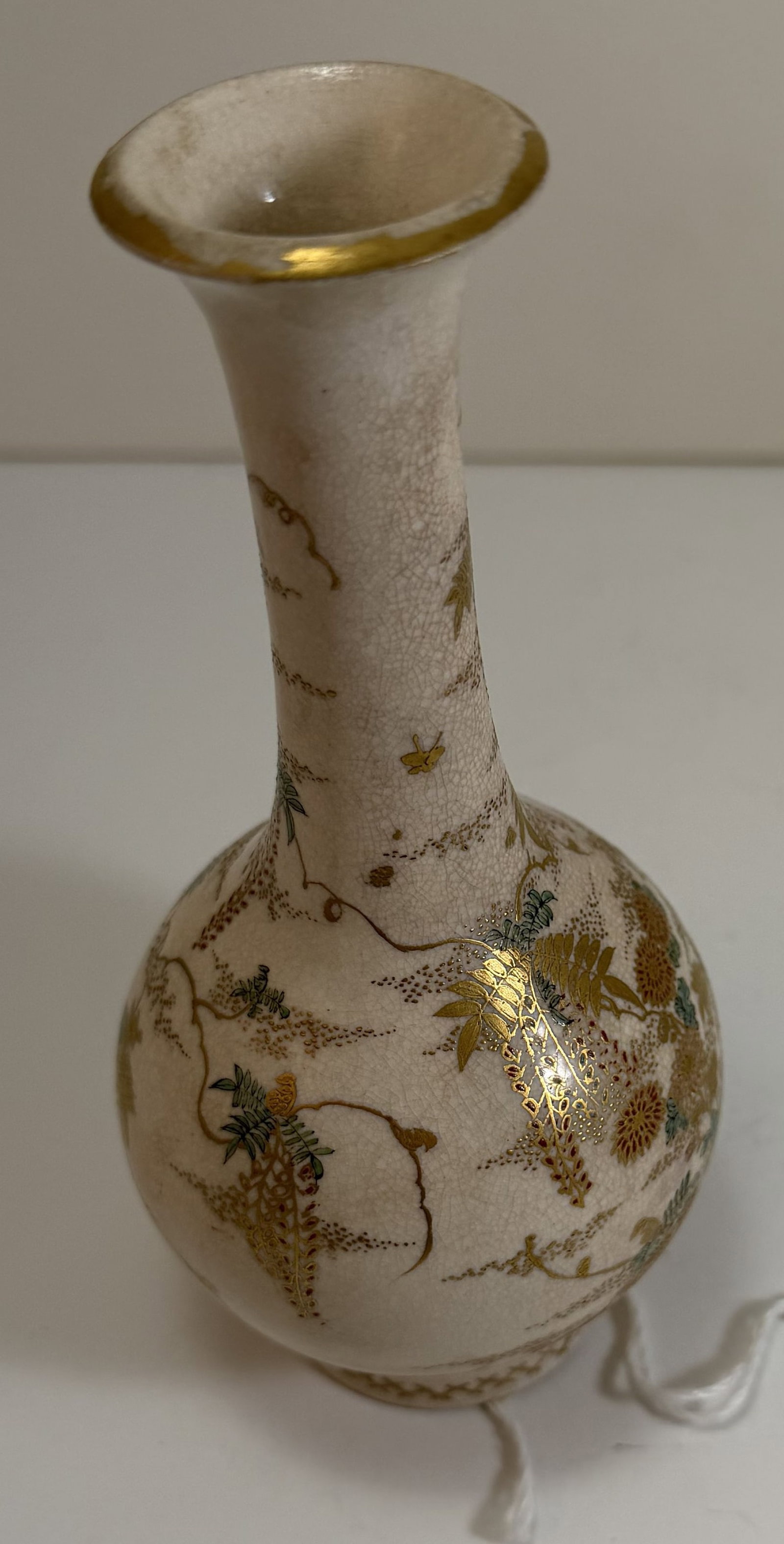 Japanese Satsuma Bottle Vase, Signed, Meiji Period (1 of 5)