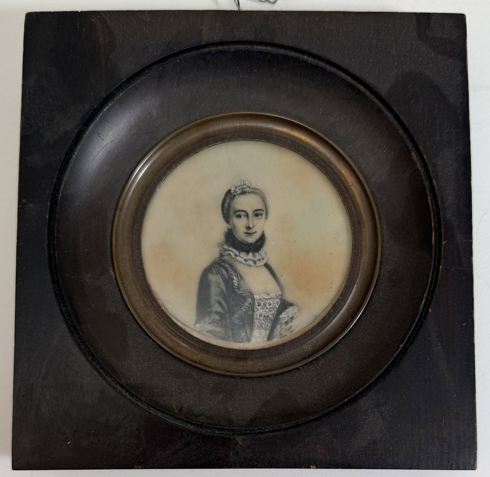 European Painted Portrait Miniature of a Lady, 19th Century (1 of 2)