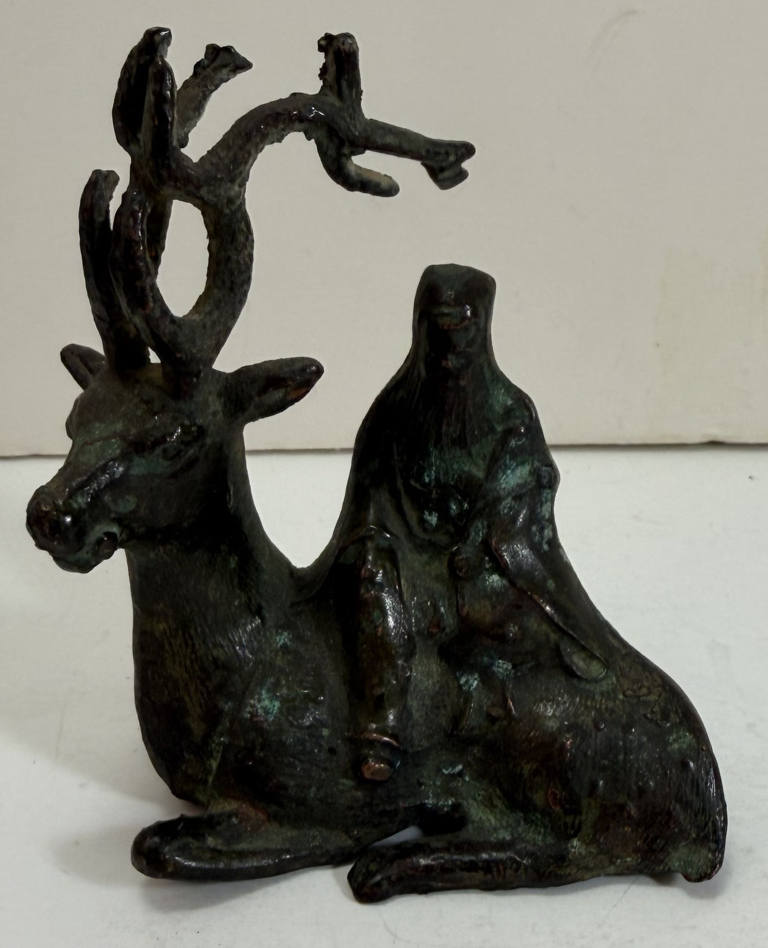 Asian Bronze Figure of a Deity on a Deer (1 of 3)
