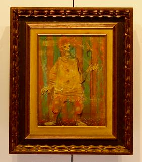 ROBERT J LEE, CLOWN, oil on canvas: Oil & Varnish on Wood. Artist: Robert J Lee.