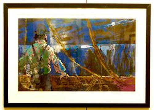 LEROY NEIMAN, Ahab at the Night Watch, Serigraph: This Serigraph on Paper by LeRoy Neiman was produced in 1977. The edition of this set is sequentially numbered 88/300 on all four pieces in the set. The set also comes with the Great Book of MOBY DICK