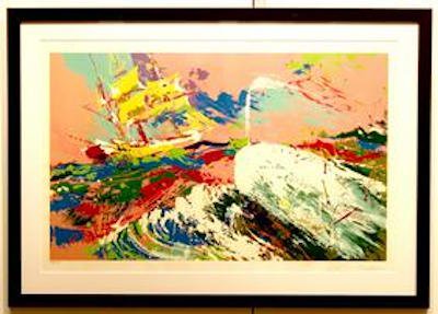 LEROY NEIMAN Moby Dick assaulting the Pequod, Serigraph: This Serigraph on Paper by LeRoy Neiman was produced in 1977. It is currently on exhibit at ART AVENUE GALLERIES, Sarasota, FL