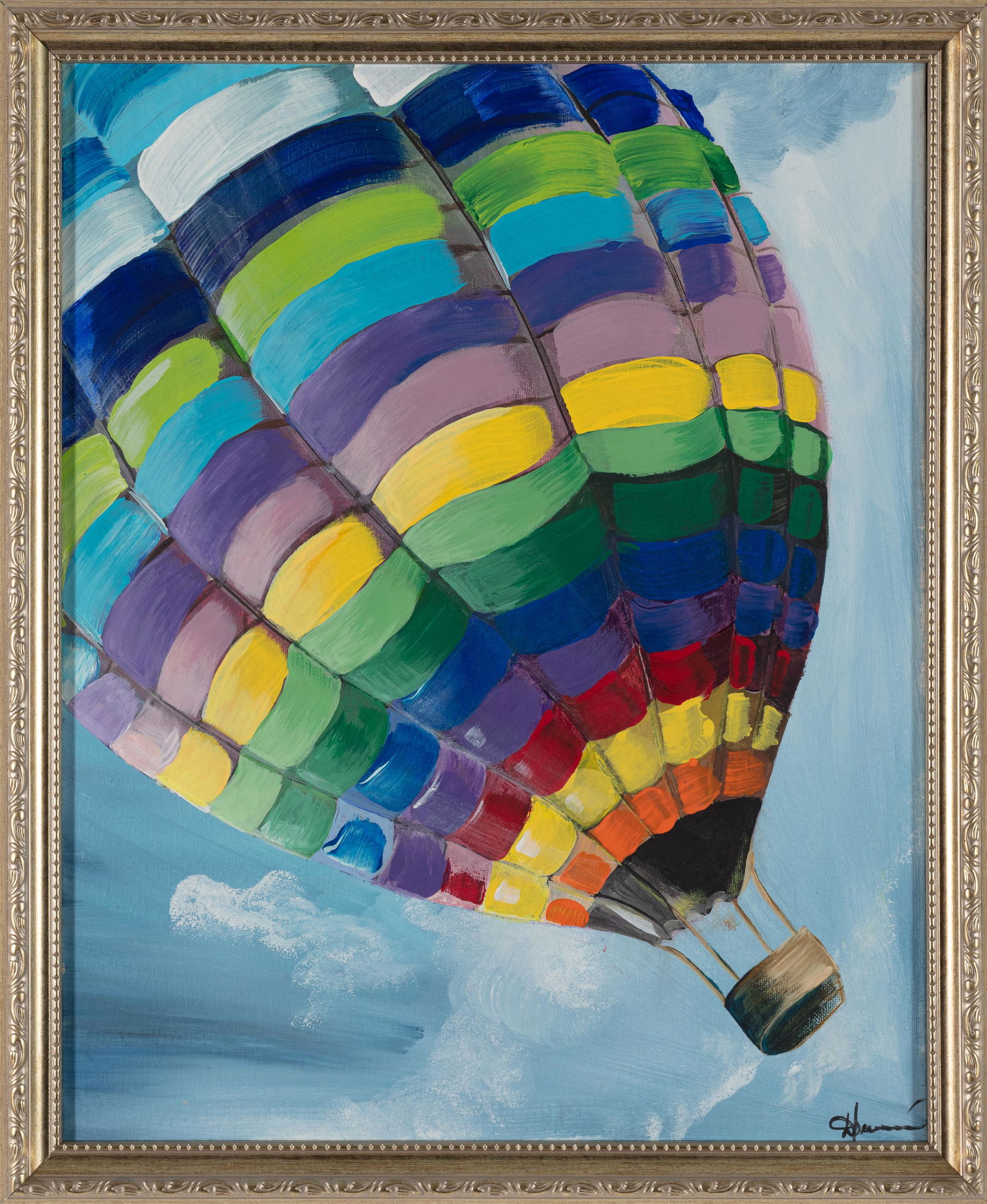 HERMAN, Hot Air Balloon, acrylic on canvas framed (1 of 1)