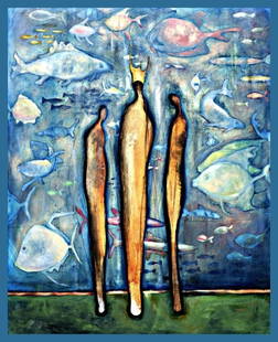 NATASHA TUROVSKY, Aquarium, print on canvas: This piece is a S/N limited edition print on canvas. Natasha Turovsky is one of the great artists to come from Canada in many generations. Starting as a professional violinist, Natasha discovered