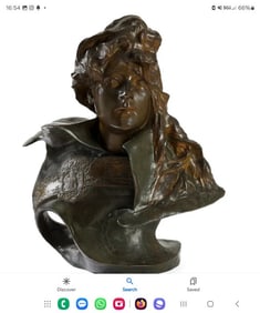 Paul-Francois Berthoud Bronze Portrait of Sarah Bernhardt