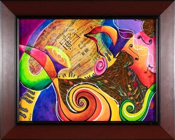 SUSIE SHARPE, Joy of Music, mixed media on canvas