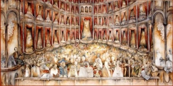 NATASHA TUROVSKY, A NIGHT AT THE OPERA, Print on canvas