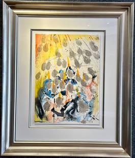 SALVADOR DALI, Biblia Sacra Lithograph on paper: Salvador Dali - Biblia Sacra, There appeared to them separated tonges.Salvador DaliSpanish (1904 – 1989)Salvador Dali Biblia Sacra – 1969Salvador Dali Biblia Sacra was published by Rizzoli of Rome