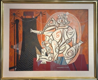 BYRON BROWNE, White Acrobats, oil on canvas