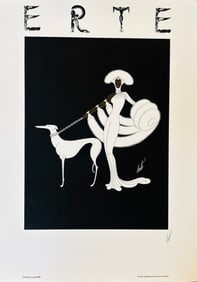 Erte EBONY IN WHITE signed