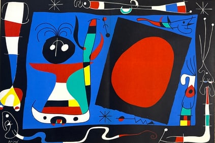 Joan Miro lithograph, La Femme Au Miroir 1956