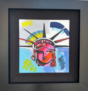 PETER MAX, LIBERTY HEAD, ORIGINAL: Peter Max (born Peter Max Finkelstein, October 19, 1937) is a German-American artist known for using bright colors in his work. Works by Max are associated with the visual arts and culture of the 1960