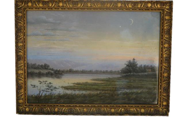 Scenic Nature Watercolor, Pencil Painting: Scenic Nature Watercolor, Pencil Painting GEORGE GRAY (British, 1880-1943) scenic nature in watercolor 15 1/2 X12 signed Gray lower left. In period Victorian wide giltwood, gold leaf, and gesso frame.