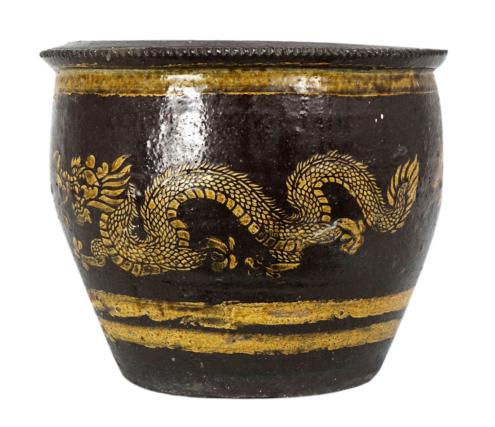Antique Chinese Ceramic Dragon garden pot (1 of 4)
