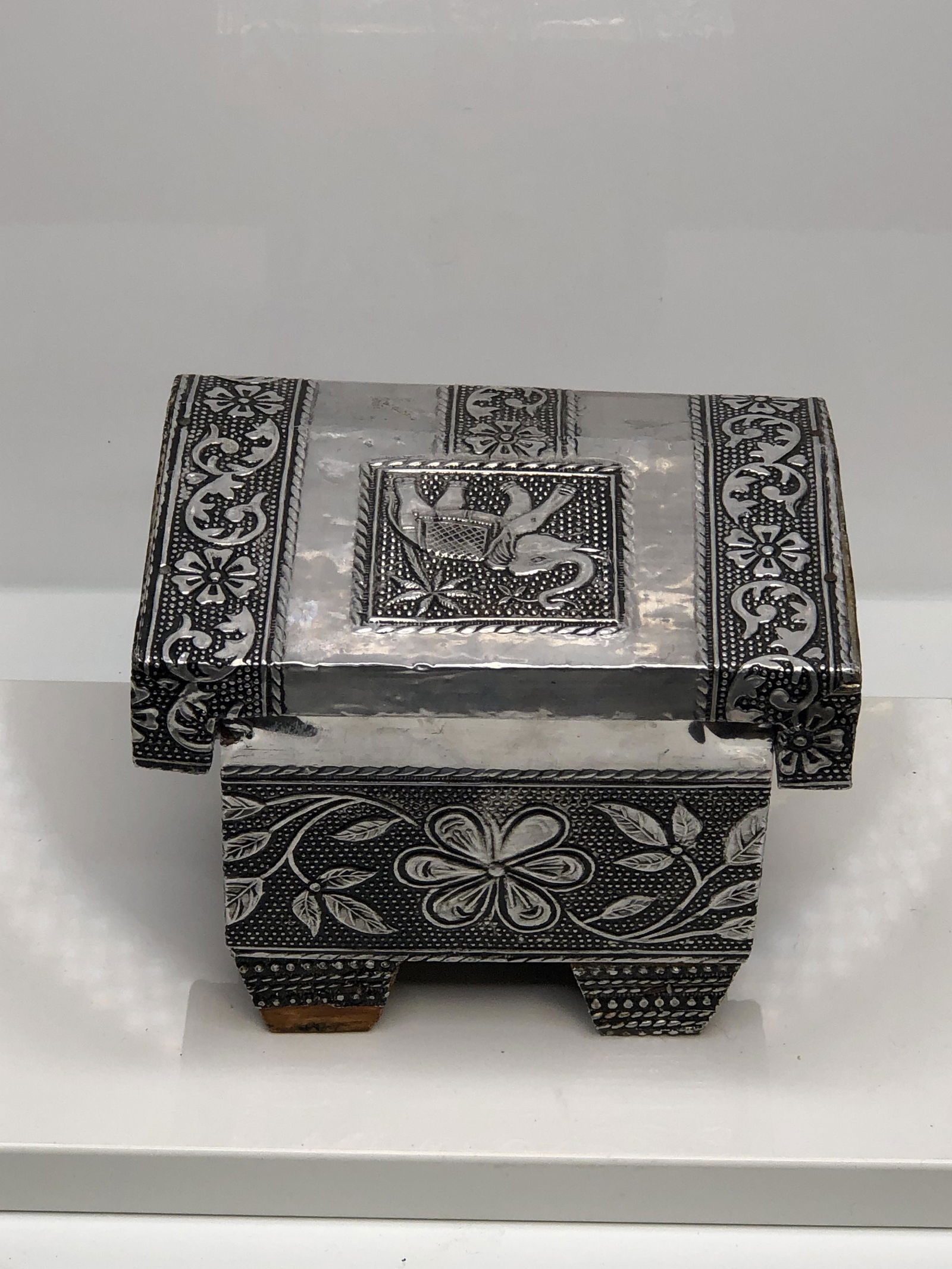 Antique Indian silver  jewelry box (1 of 5)