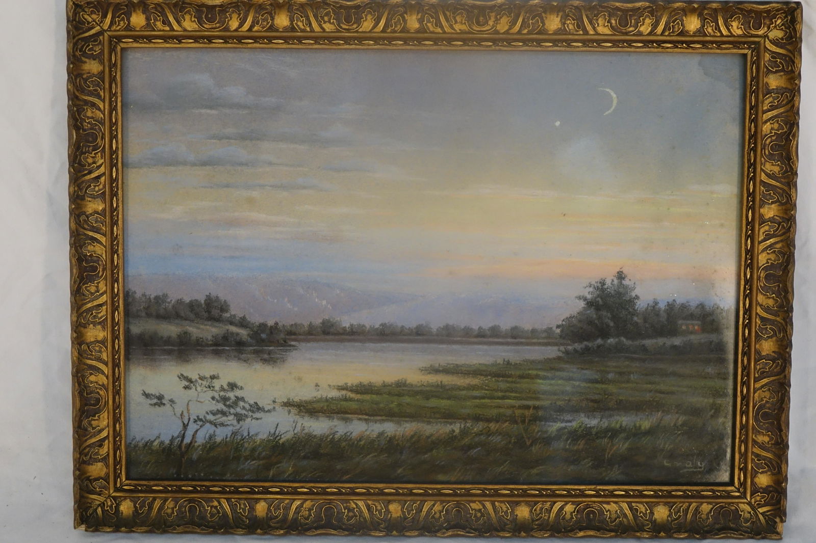 Scenic Nature Watercolor, Pencil Painting: Scenic Nature Watercolor, Pencil Painting GEORGE GRAY (British, 1880-1943) scenic nature in watercolor 15 1/2 X12 signed Gray lower left. In period Victorian wide giltwood, gold leaf, and gesso frame.