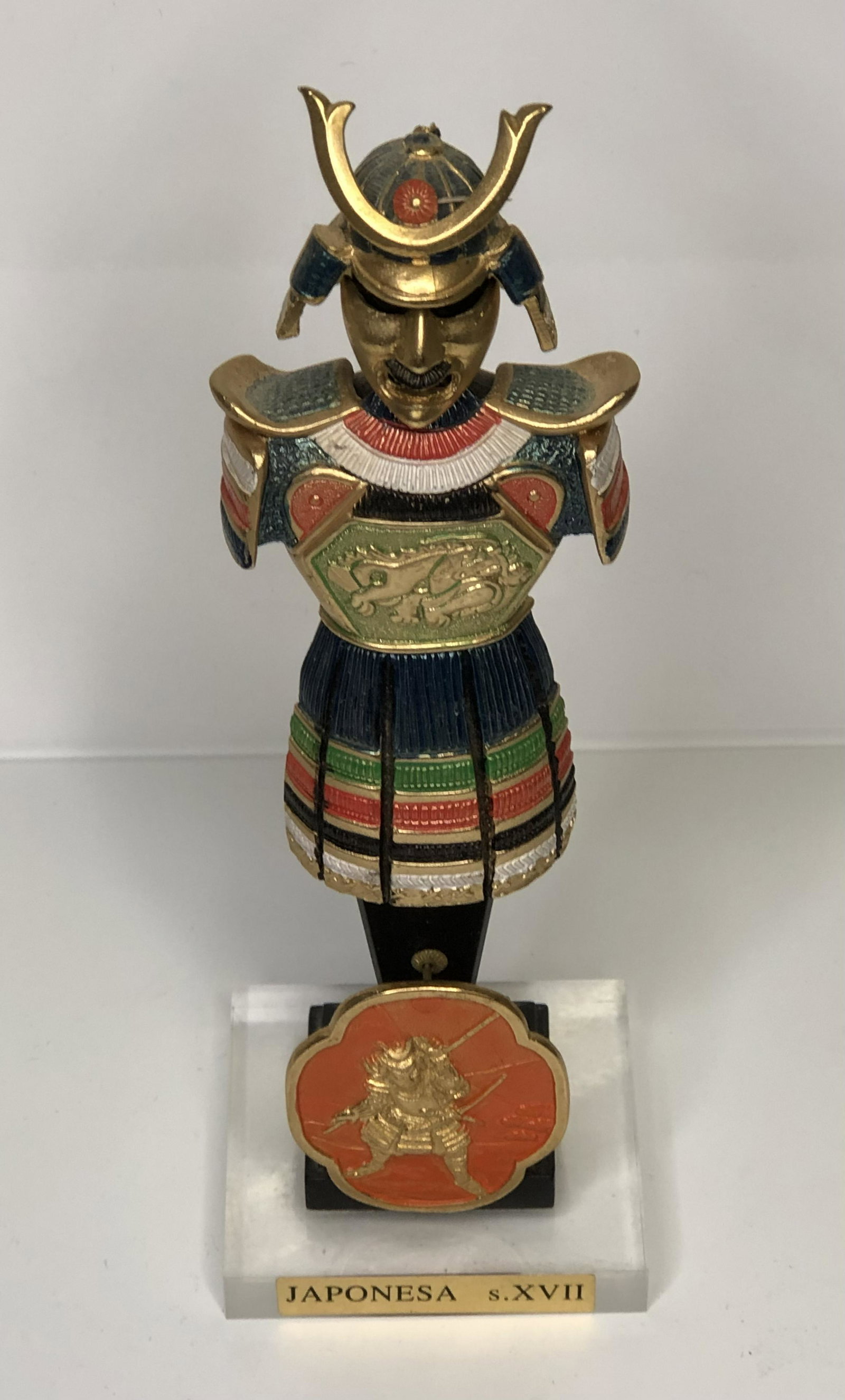 Japanese Samrai figure: Japanese samurai, s.XVI century. Painted figure, made of white metal.s 3"x7"