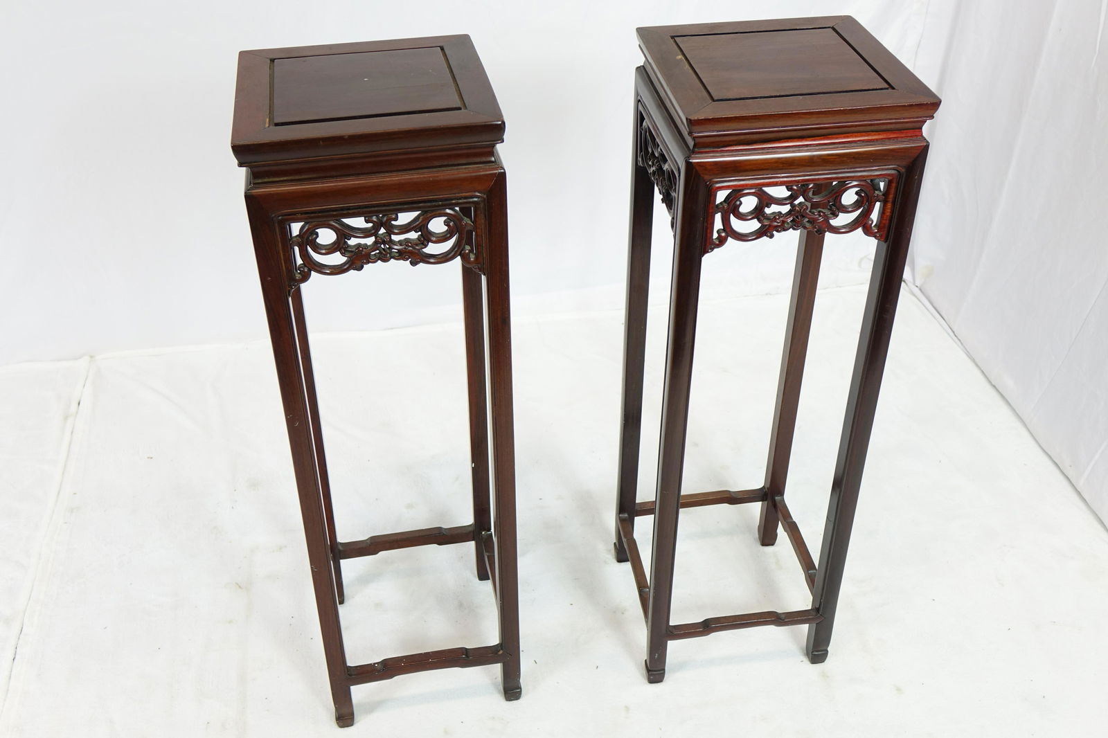 Chinese Tall End Tables (11" x 11" x 36") (1 of 6)