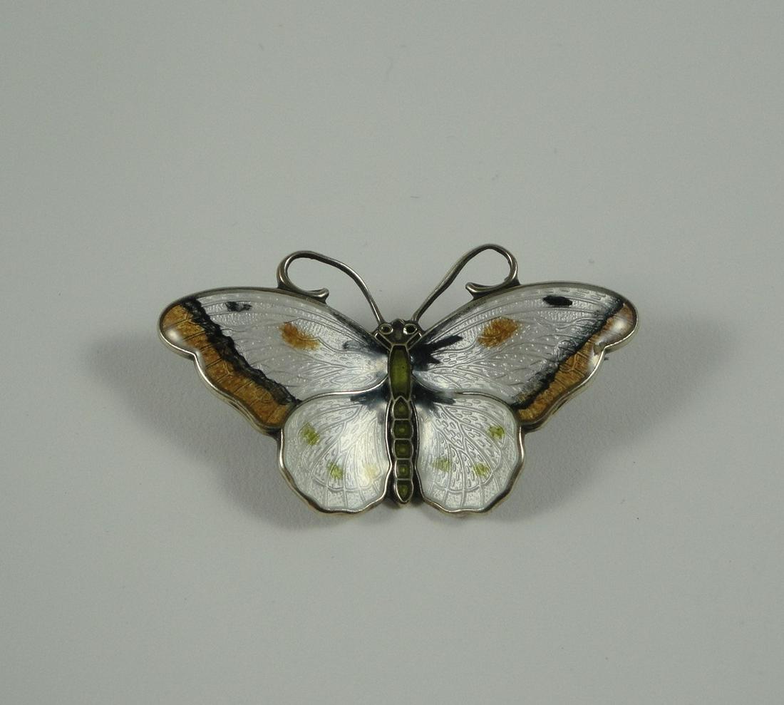 Enamel & Silver Vintage Butterfly pin by Hroar Prydz, (1 of 2)
