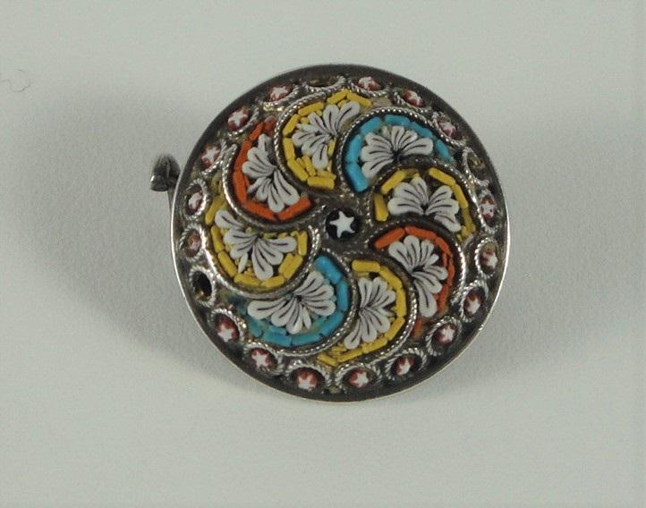 Silver Micromosaic Pin. (1 of 3)