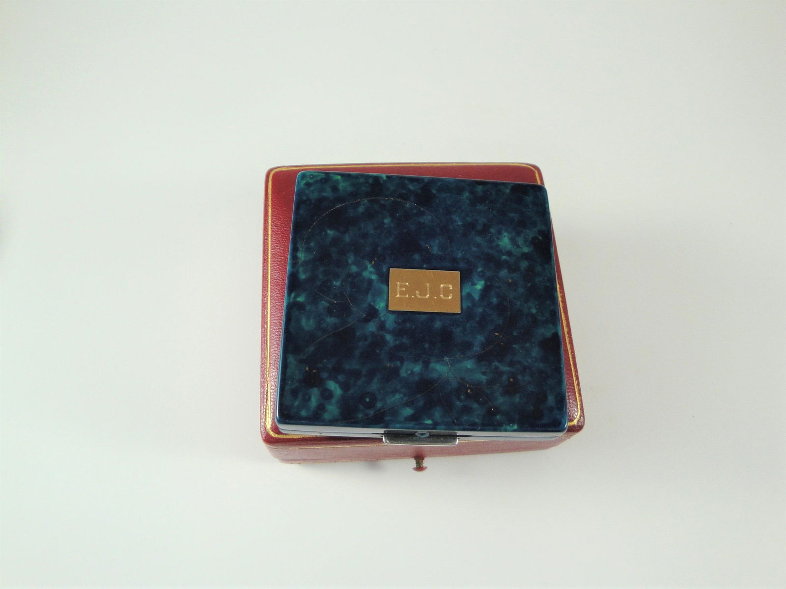 Cartier Silver and 14K Gold Enameled Compact. (1 of 7)