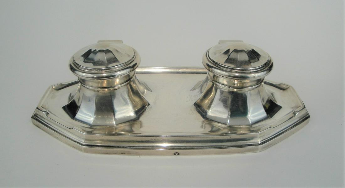 Art Deco Silver Inkstand by Adie Brothers of (1 of 5)