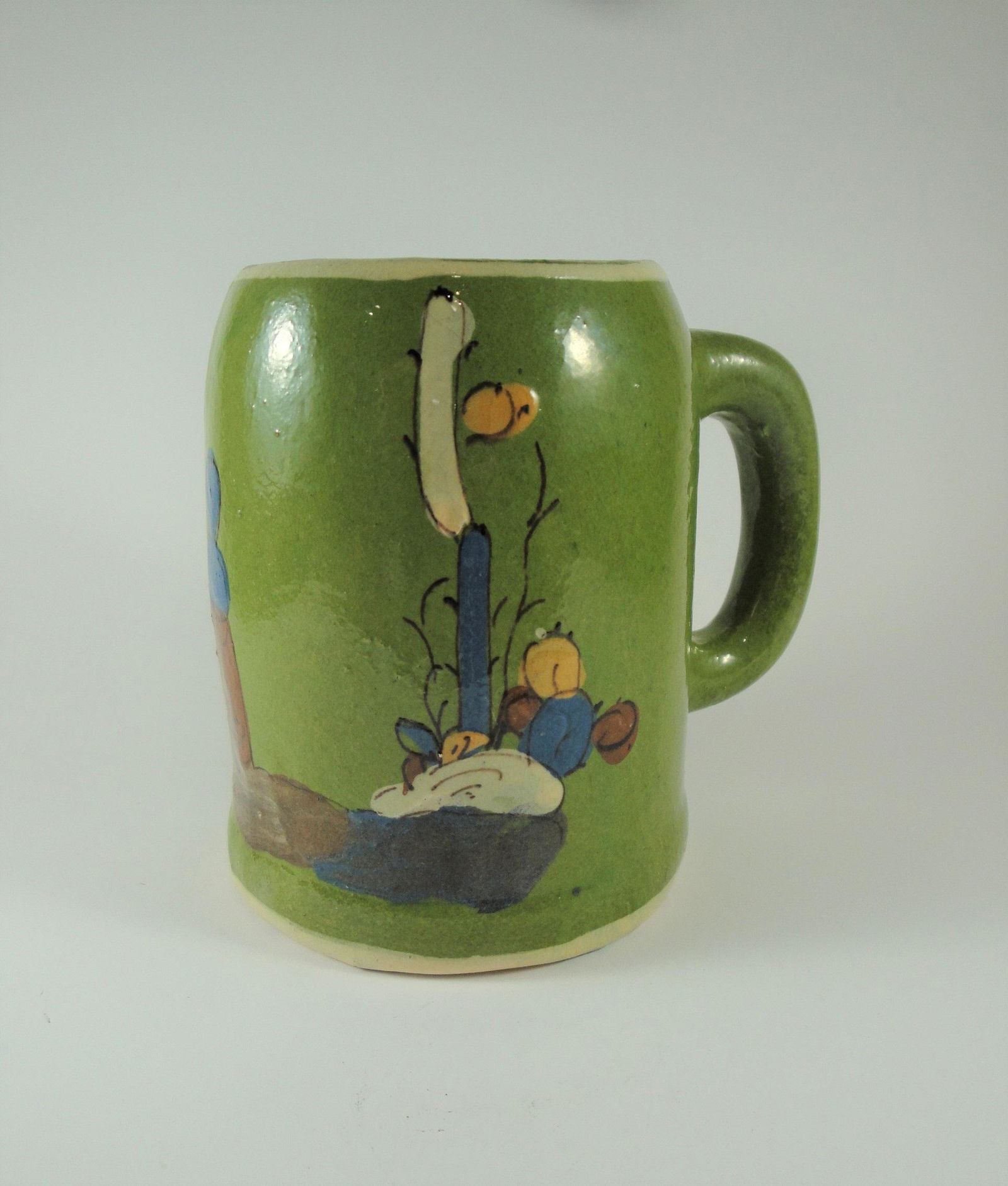 Vintage Tlaquepaque Mexican Pottery Mug with Old Mexico (1 of 6)
