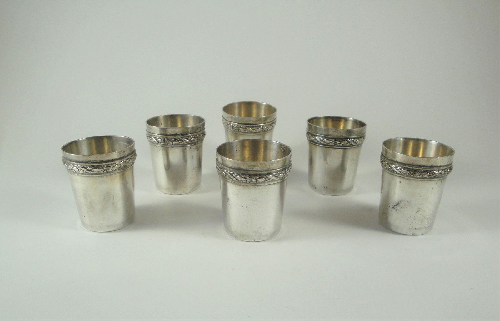 Set of Six Silver French Cordials Made by Savary et (1 of 4)