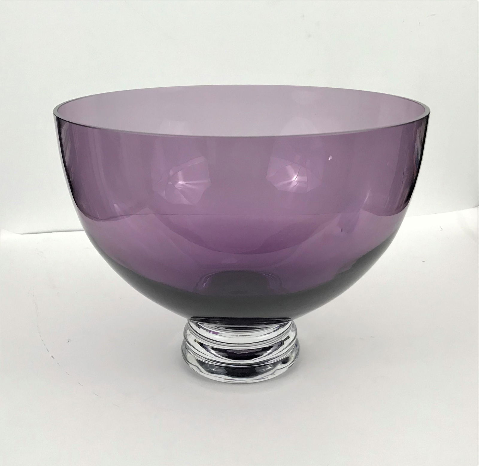 Large Amethyst Colored, Blown Glass Center Bowl. (1 of 4)