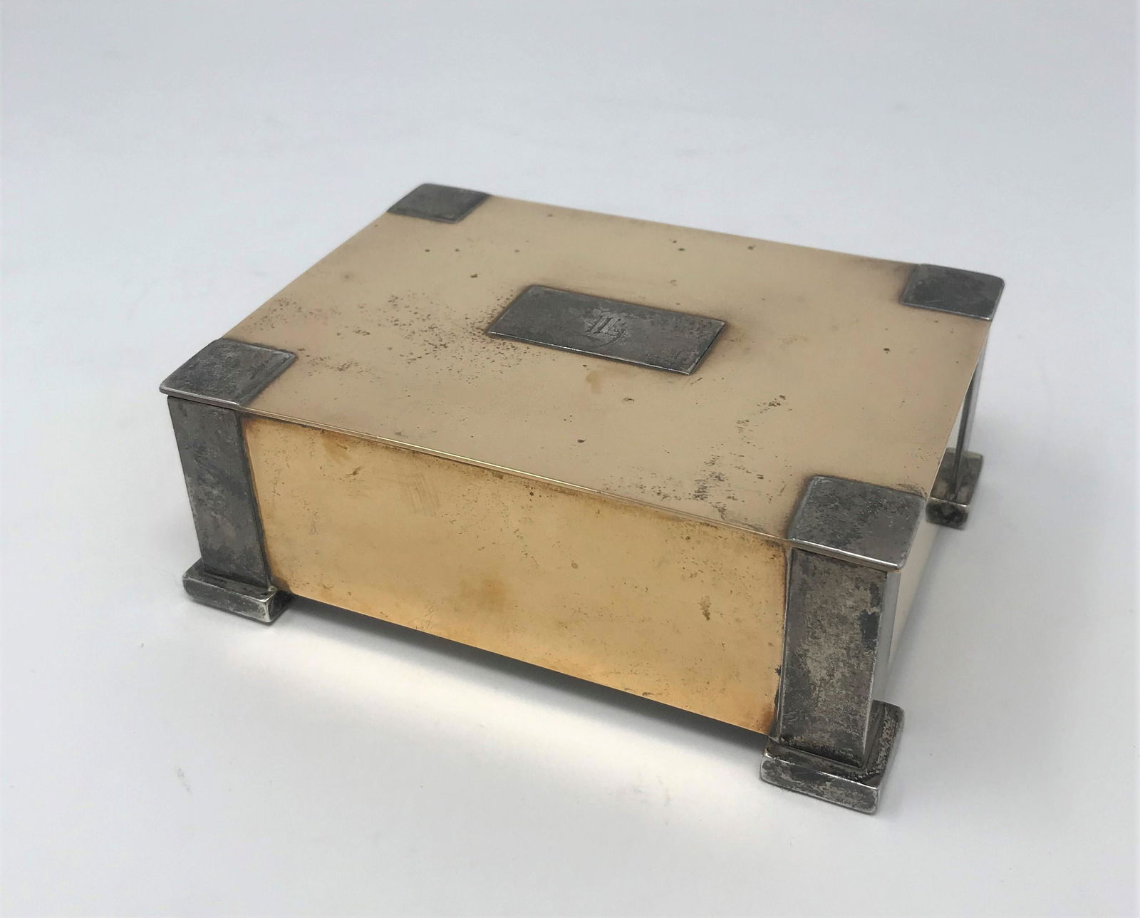 Arts and Crafts Silver and Bronze Table Box. (1 of 6)