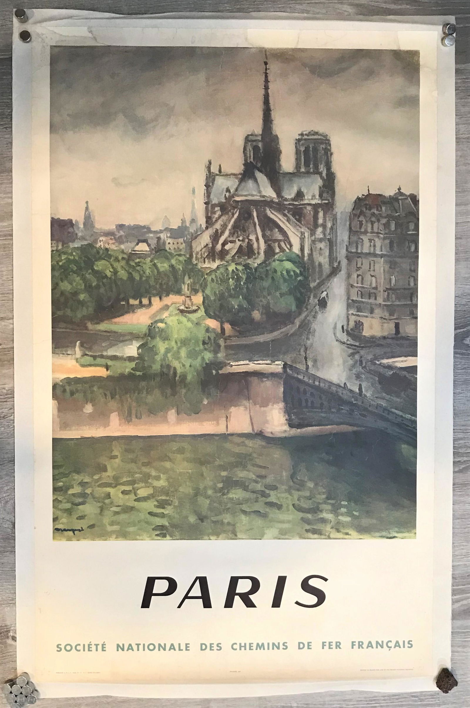 SNCF Paris Original Travel Poster, c. 1950. (1 of 10)
