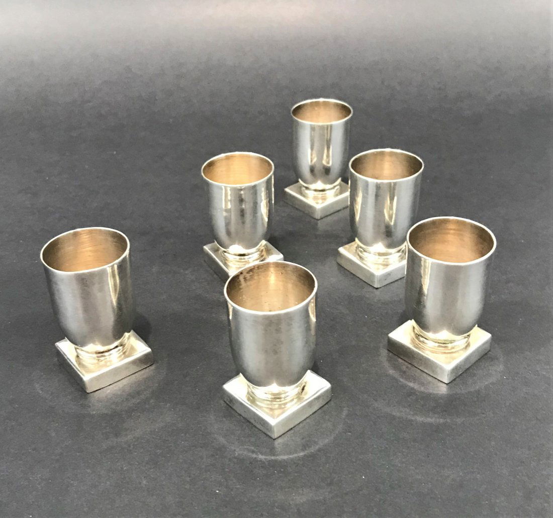 William Spratling Footed Silver Cordials Glasses, 1931 (1 of 5)