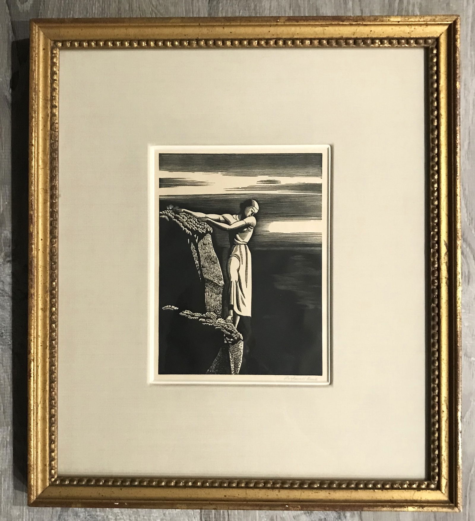Rockwell Kent (1892-1971) "Girl on a Cliff", c. 1930. (1 of 5)