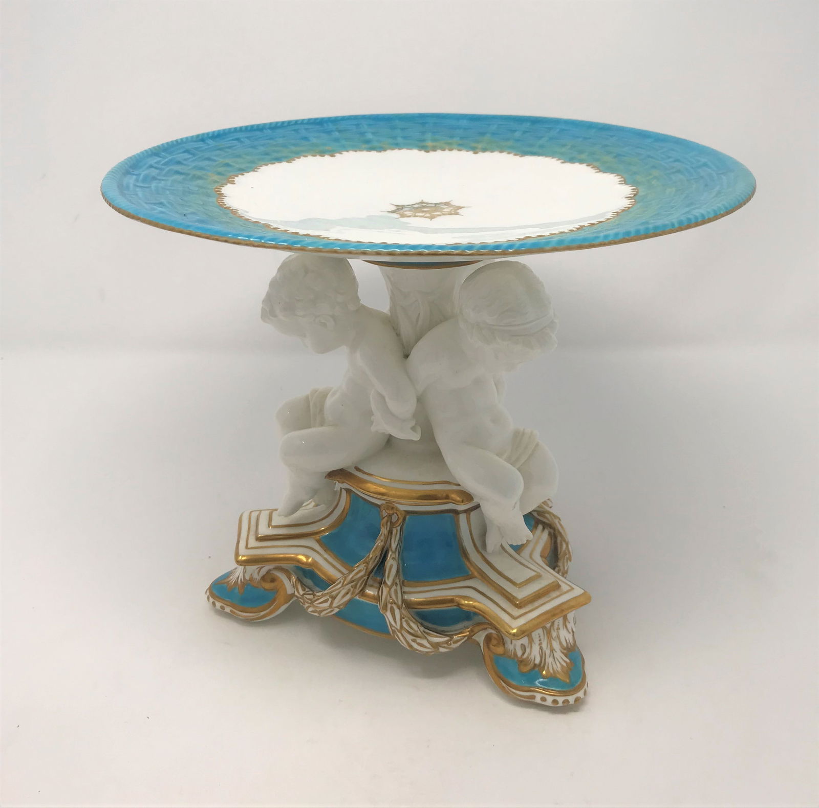Majolica Cherub Compote, late 19th Century. (1 of 7)