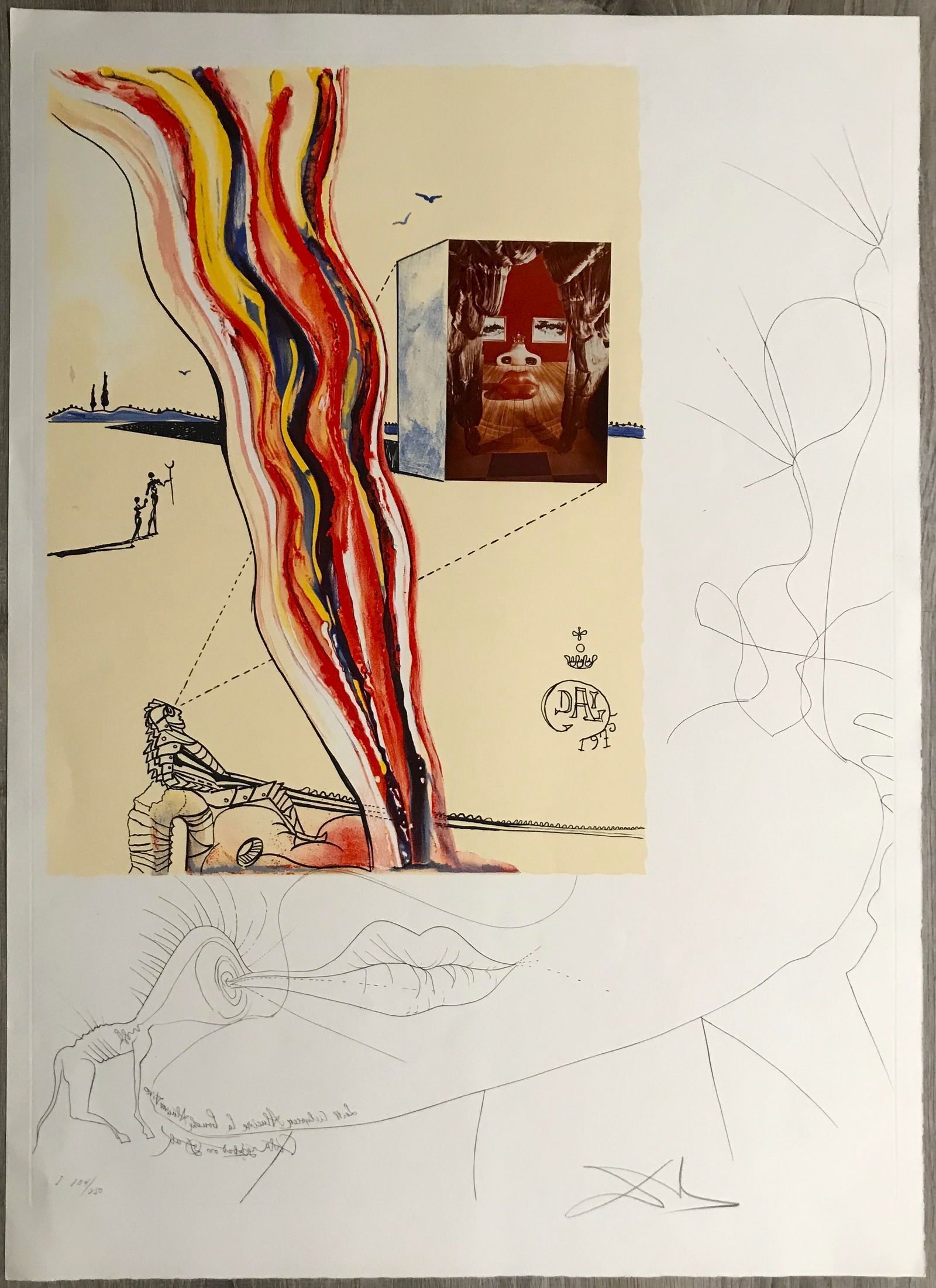 Salvador Dali (1904-1989) "Liquid and Gaseous Telivision" c. 1975. (1 of 6)