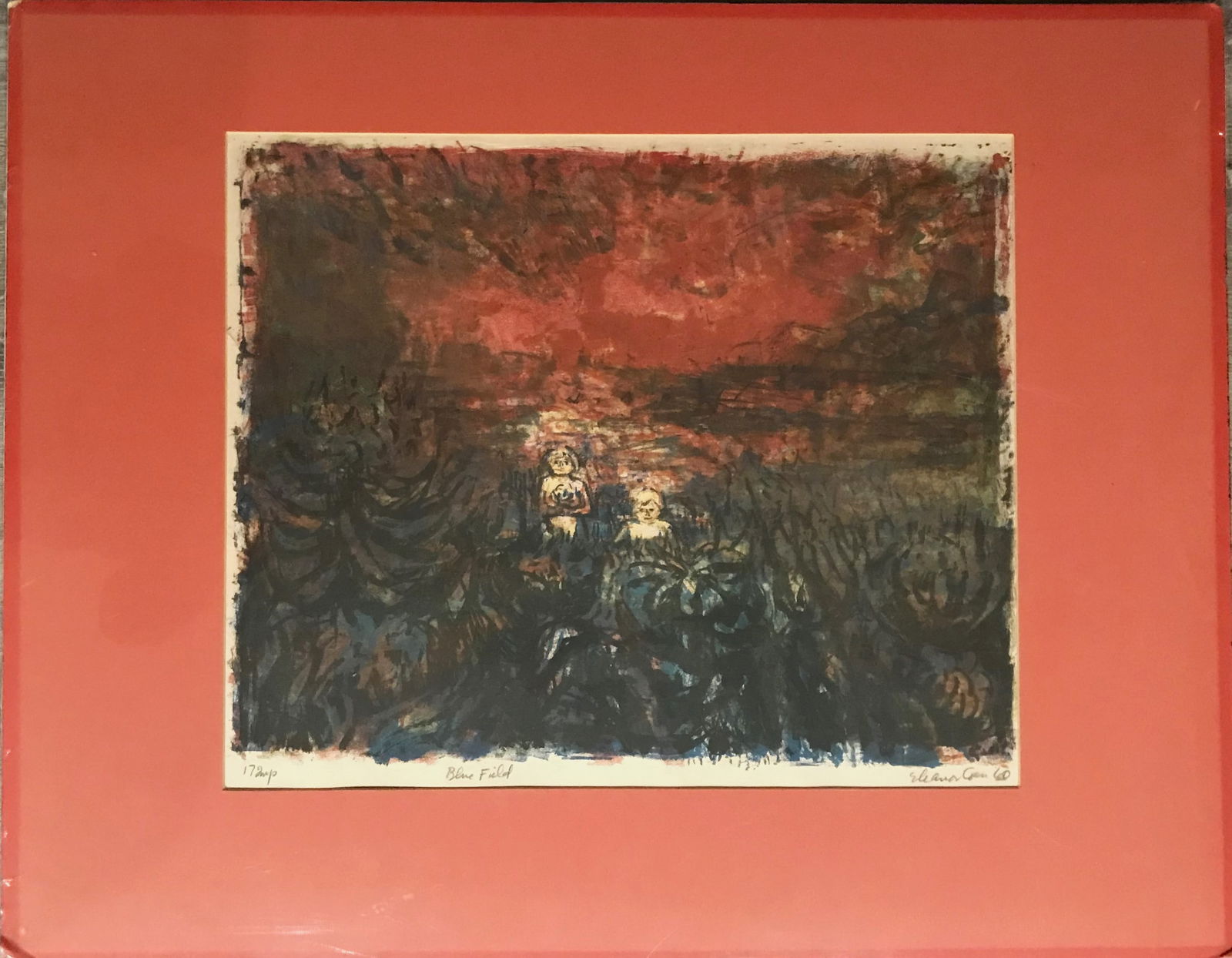 Eleanor Coen (1916-2010) "Blue Field" Color Lithograph, c. 1960. (1 of 4)