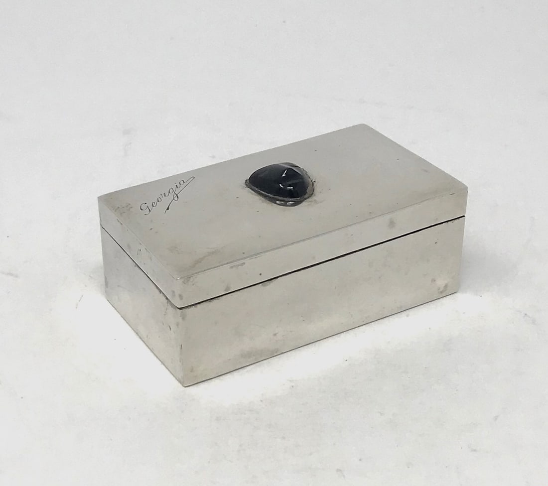 Frederick Davis Vintage Silver Desk Box, Taxco, MX (1 of 5)