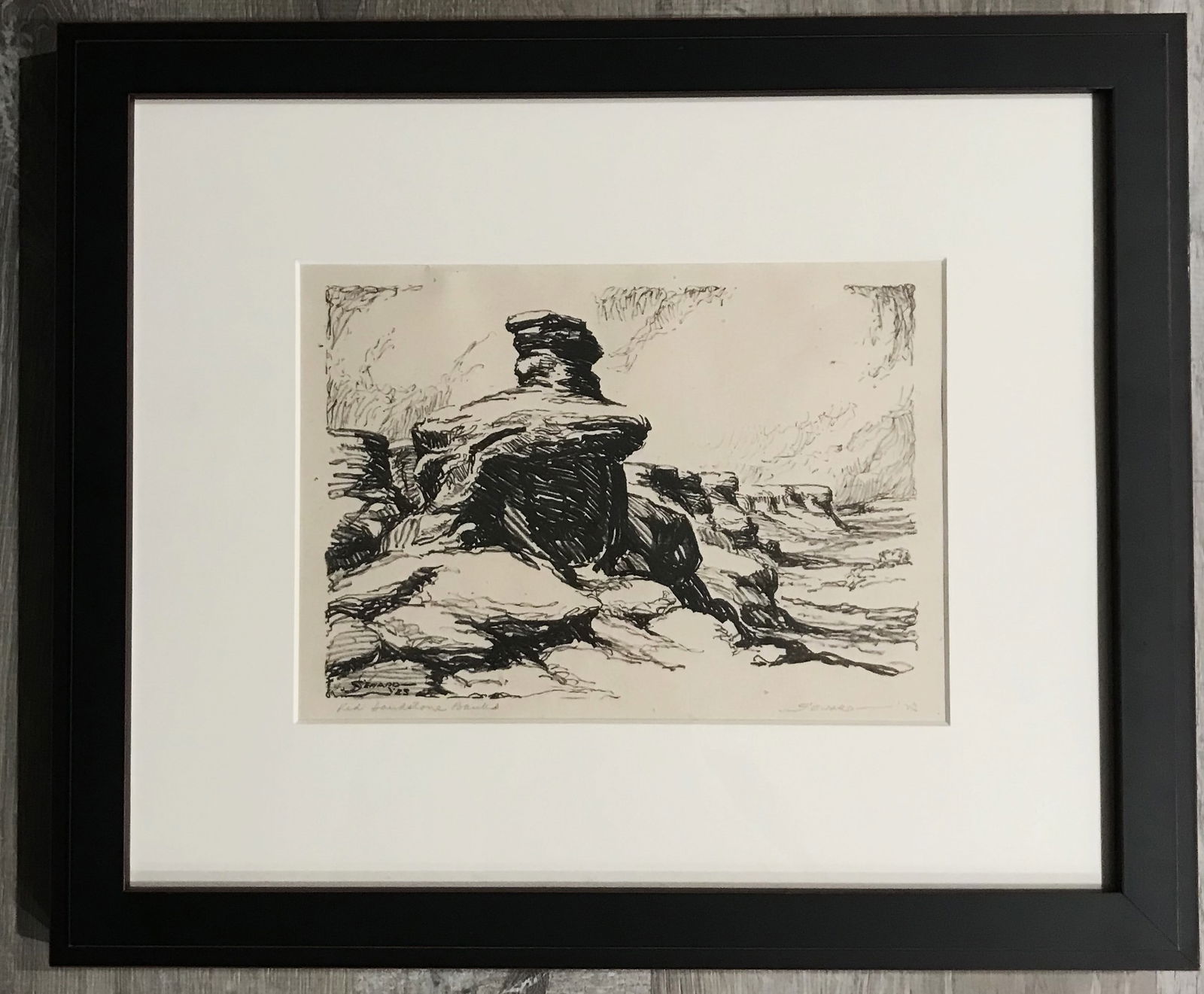 Coy Avon Seward (KS, NM 1884-1939) "Red Sandstone Banks", dated 1923. (1 of 4)